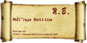 Mánya Bettina névjegykártya